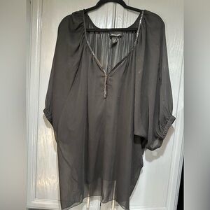 Lane Bryant Black Sheer Blouse Size 14-20